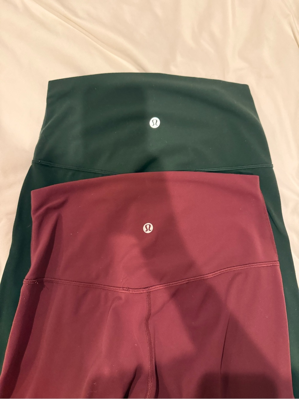 Lululemon High Waist Leggings Duo - Forest Green & Burgundy